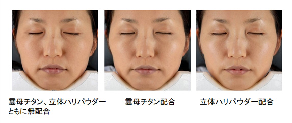 立体ハリパウダーを配合したファンデーションの効果